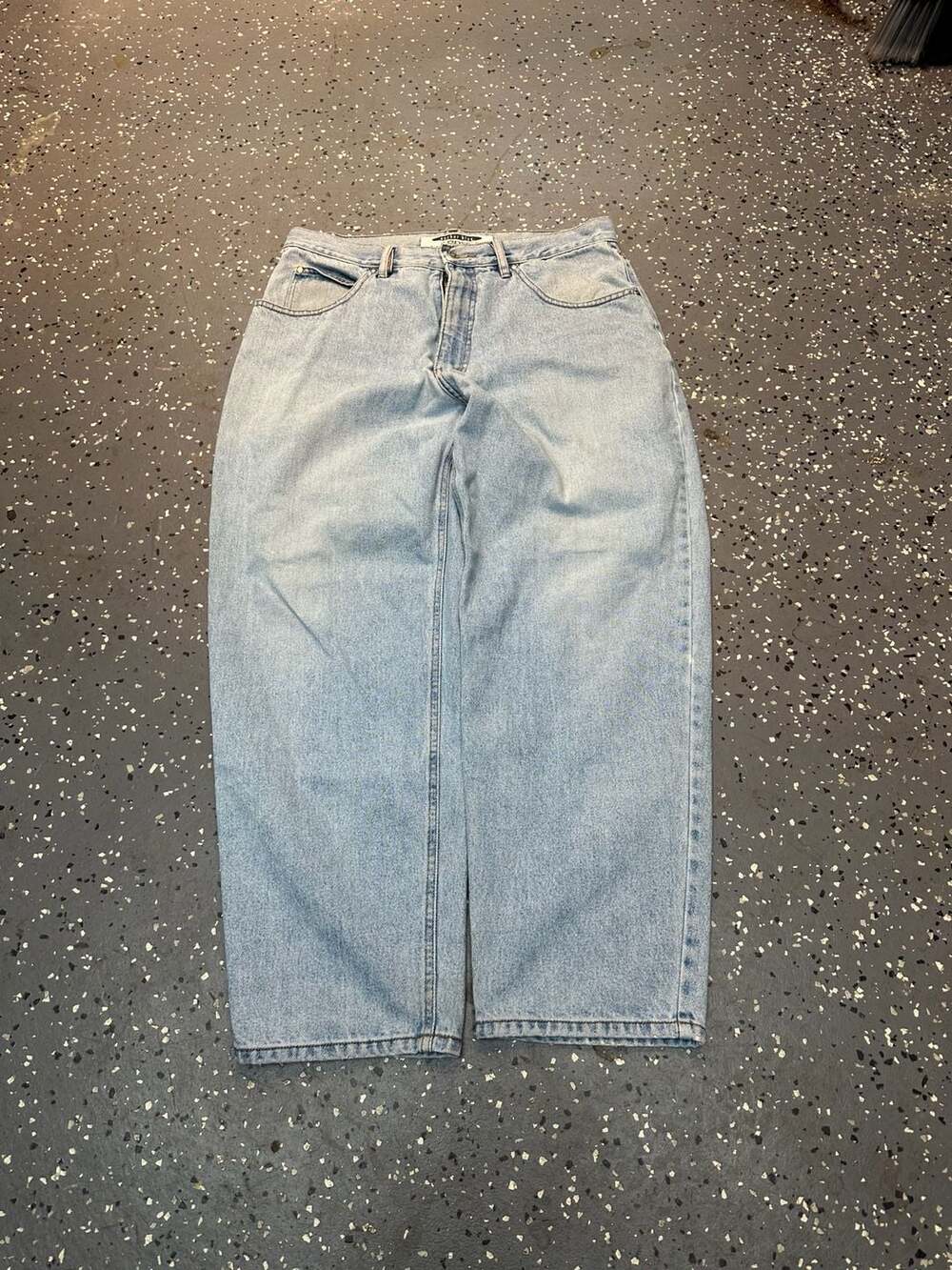 Anchor Blue Loose Fit Baggy Light Wash Denim Jeans 36x30